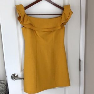 Top shop Mustard yellow ruffle dress (worn once)